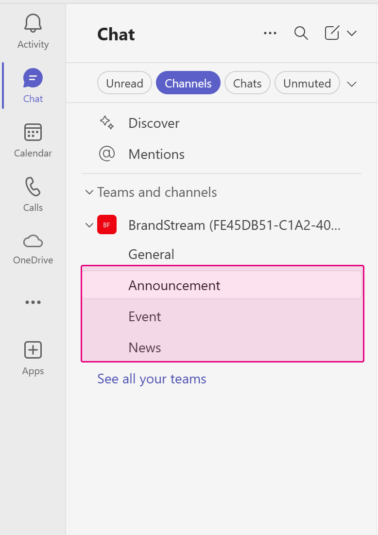 Add all your channels