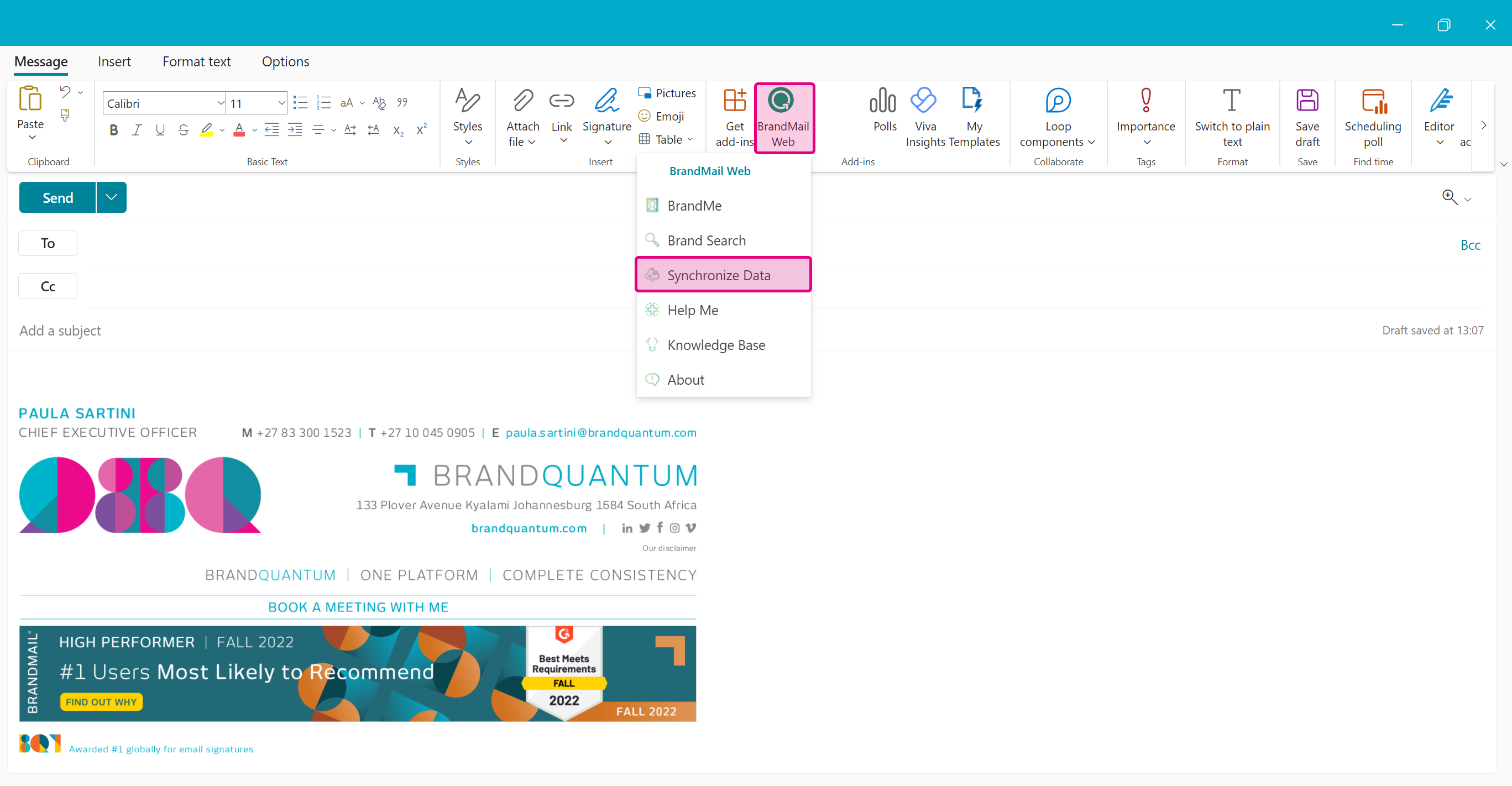 BrandMail Web email signature in new Outlook for Windows